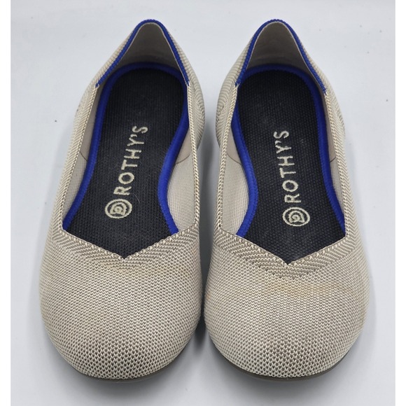 Rothy's The Flats Round Toe Beige Mist Women's Size 8.5 Comfort Ballet Flats - Picture 3 of 14